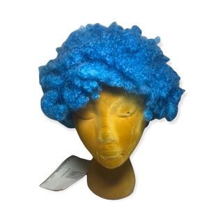 Blue Afro clown jumbo wig Halloween